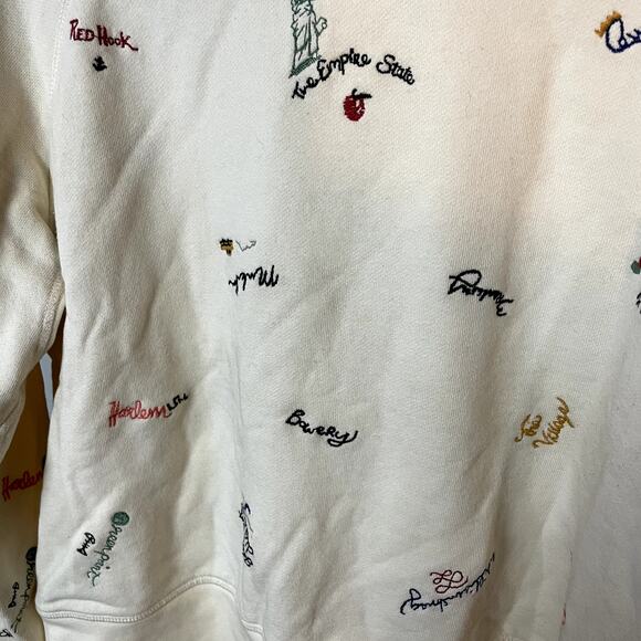 Madewell New York City Embroidered Shrunken Sweatshirt Subway Graffiti SZ Large - Picture 13 of 16